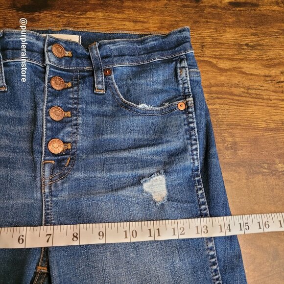 Madewell Jeans Size 27 Skinny 10" High Rise Tummy Control Rosecliff Wash H6319 - Picture 9 of 13